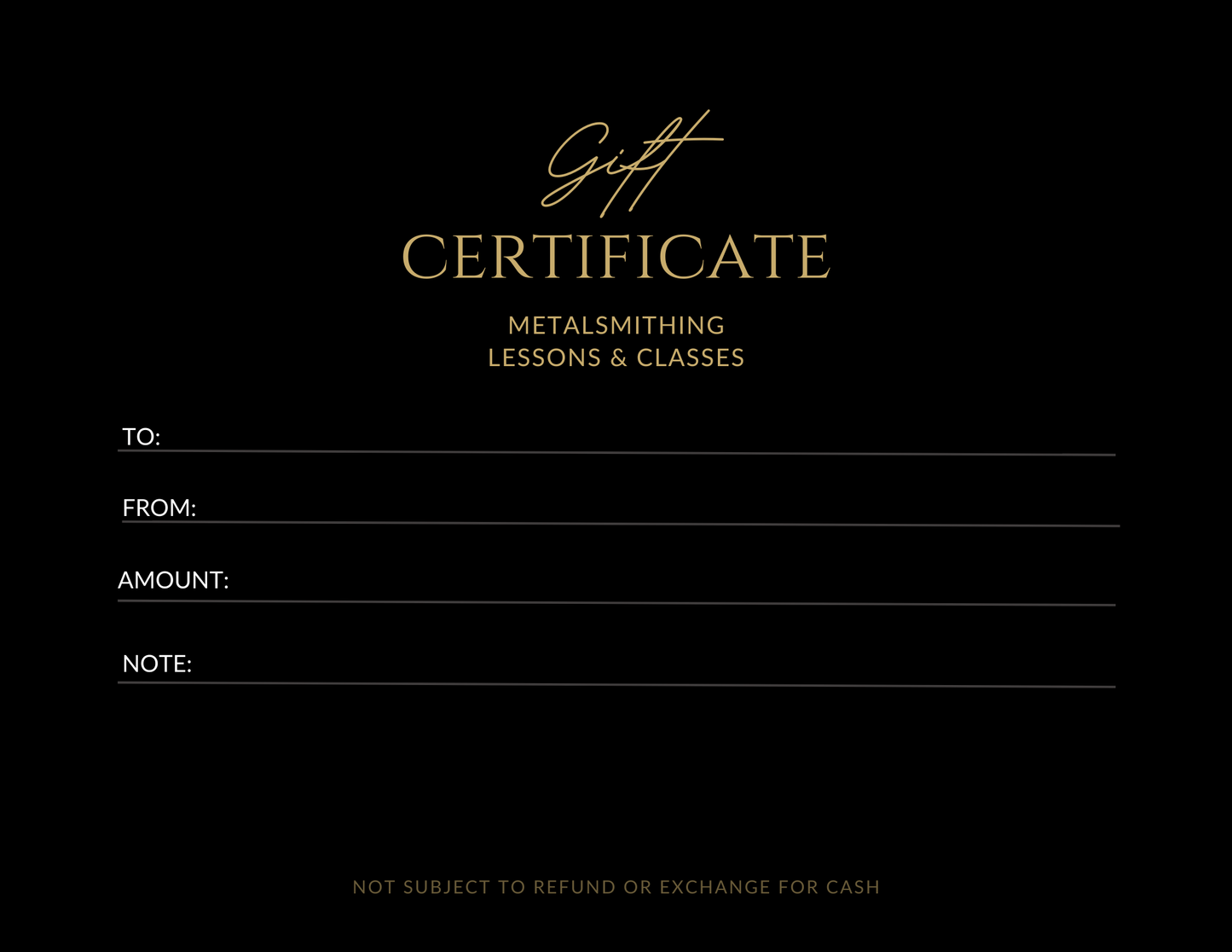 Gift Cards for private jewellery lessons or studio support